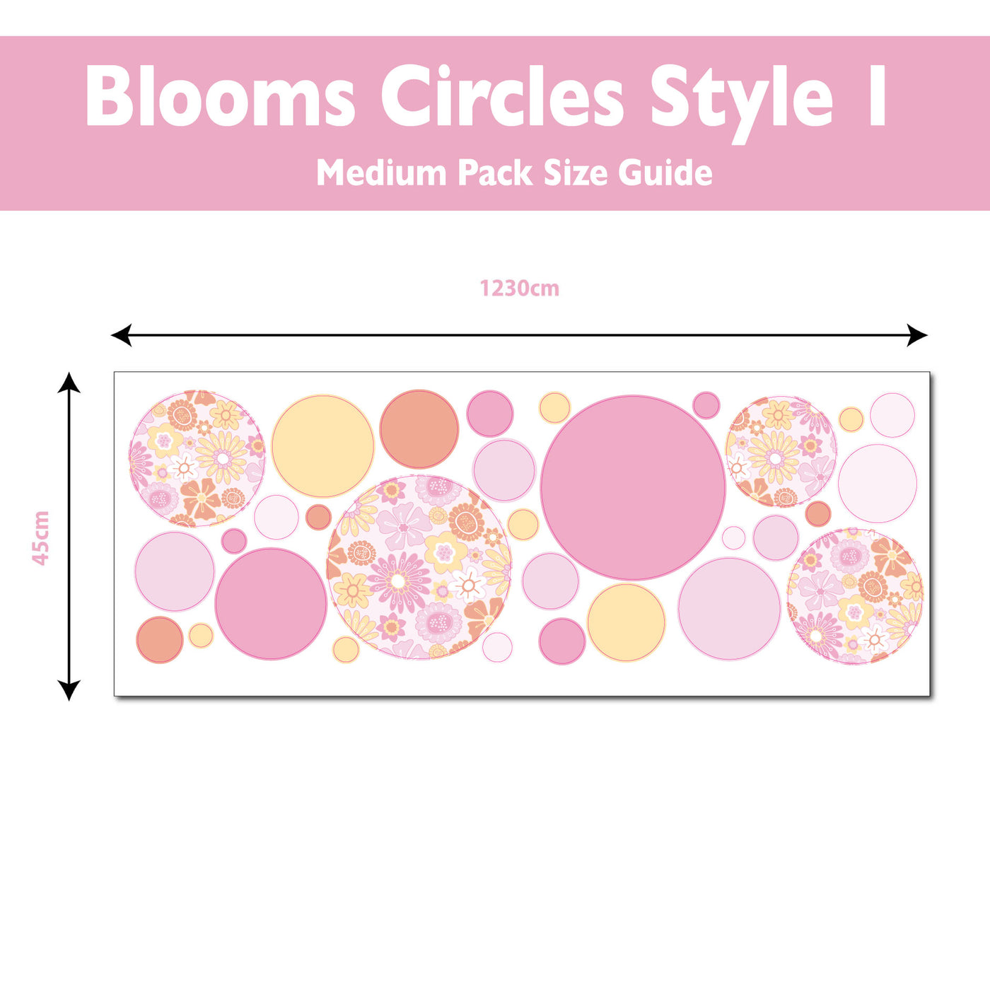 Bloom Flower Circle Wall Stickers Style 1