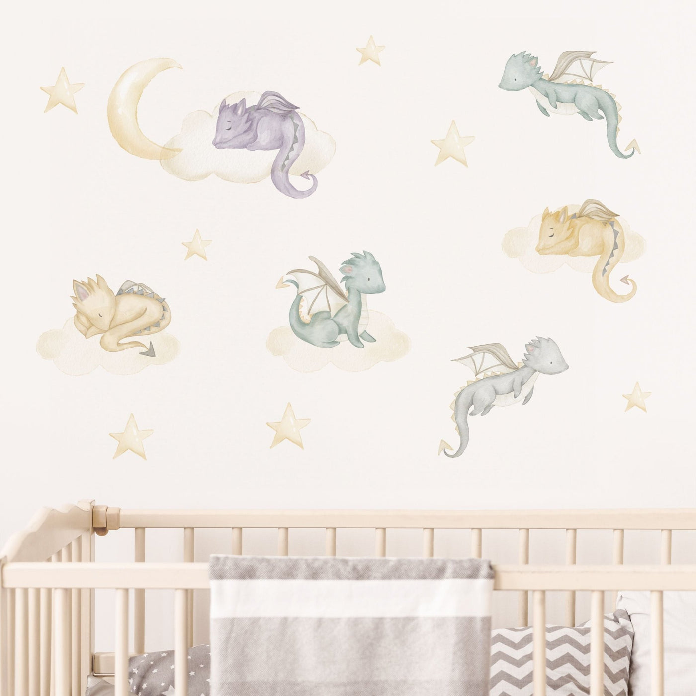 Little Dragons Soft Tone Wall Decals - Jack Harry and Ollie