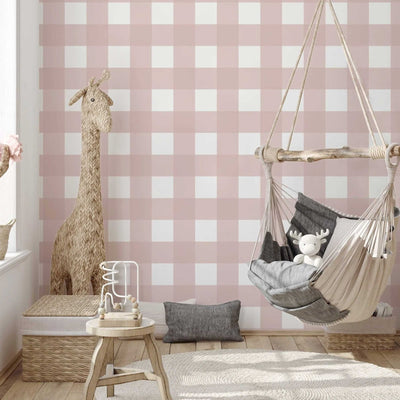 Marshmallow Gingham Wallpaper - Jack Harry and Ollie