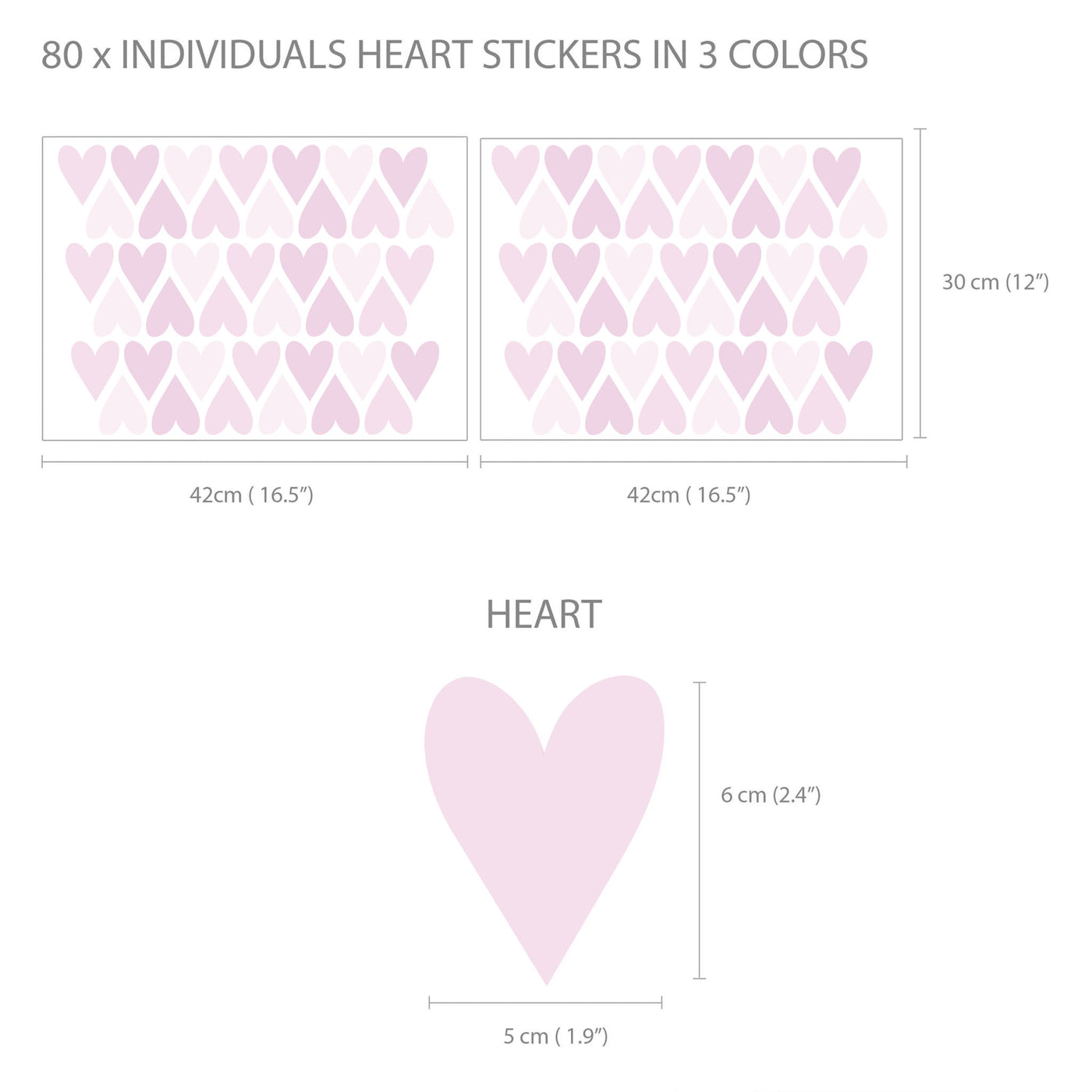 Pink Heart Wall Stickers