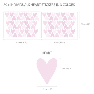 Pink Heart Wall Stickers