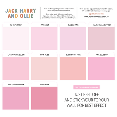 Scallop Wall Decals Pink 10 Colourways - Jack Harry and Ollie