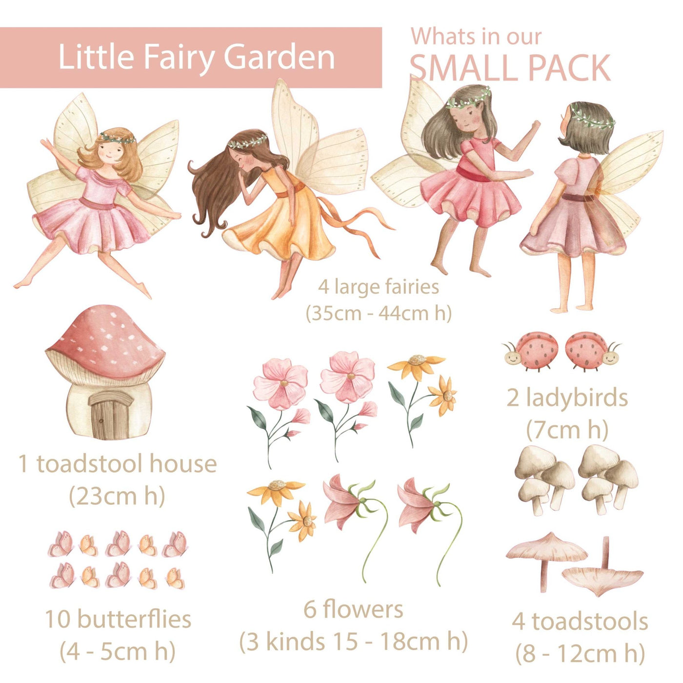 Little Fairy Garden Wall Decal - Jack Harry and Ollie