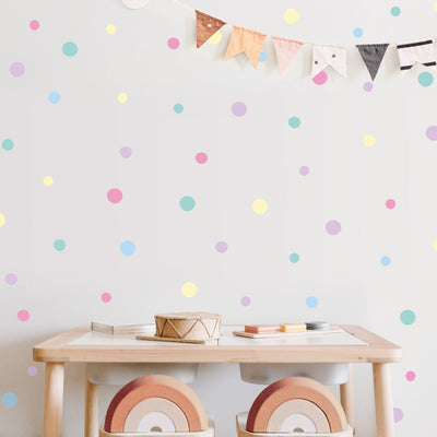 Watercolour Polka Dot Wall Stickers Colour Combo 3 - Jack Harry and Ollie